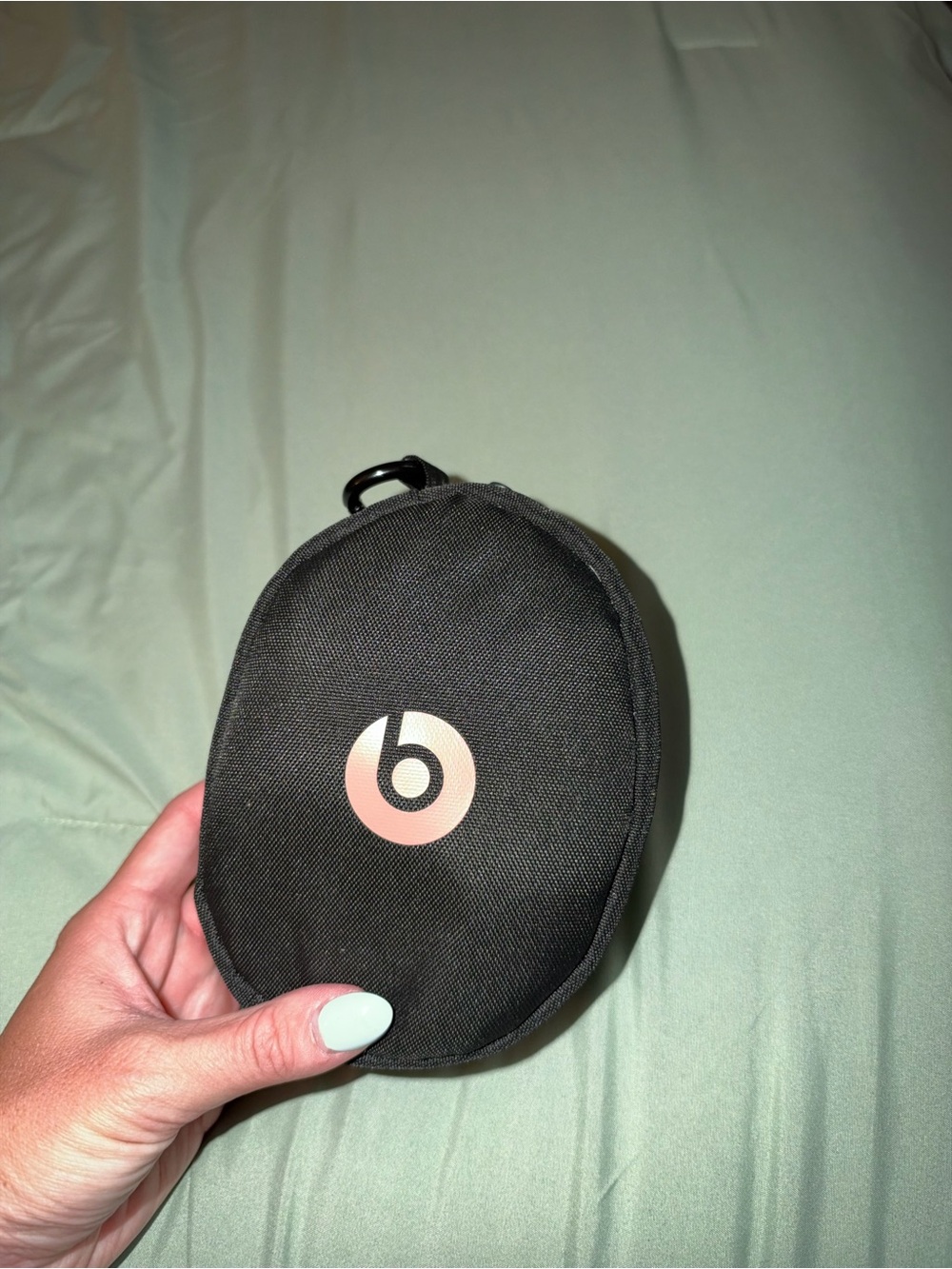Beats by Dre Black Earbud Carrying Case with Rose Gold Logo